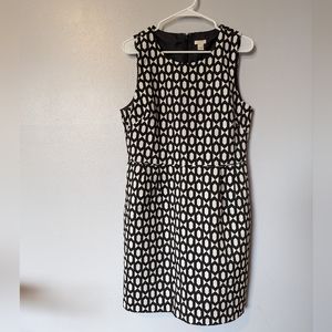 J.Crew black and white geometric business professional dress - size 12